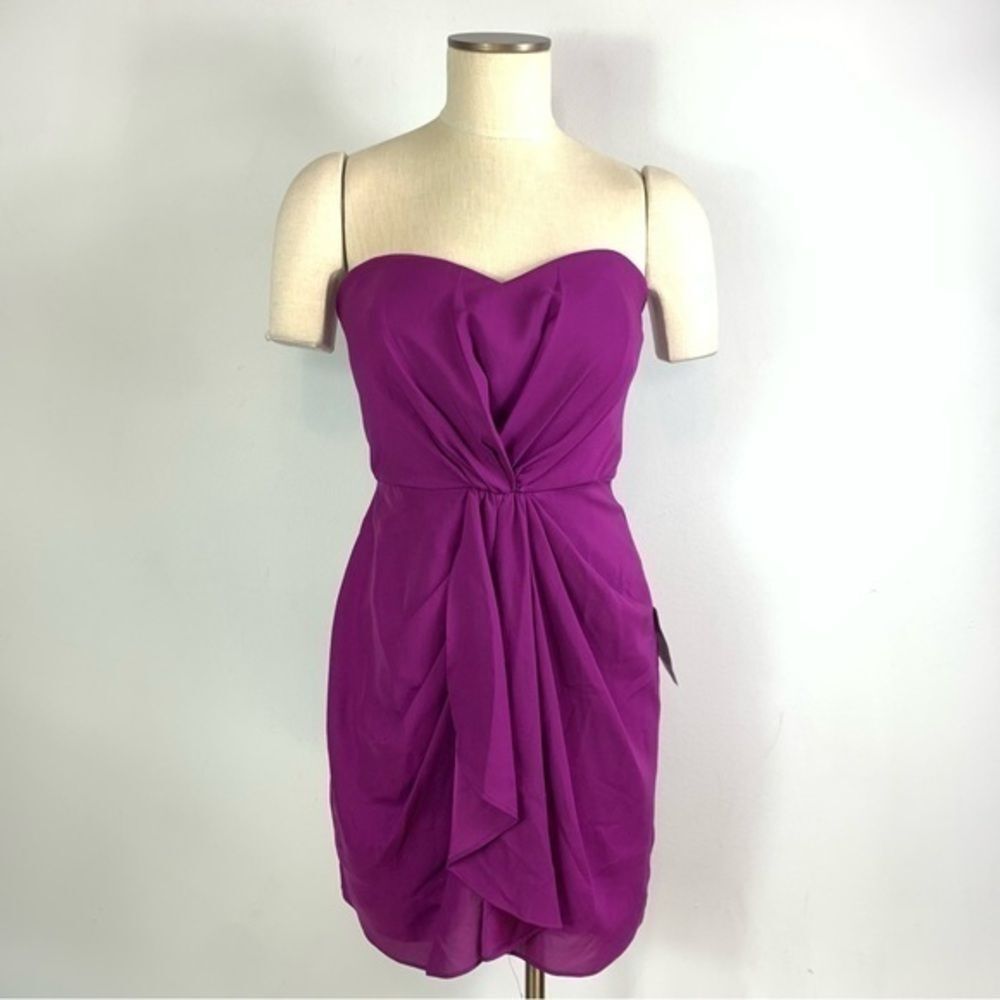 NWT Max and Cleo Jenna Purple Strapless Dress